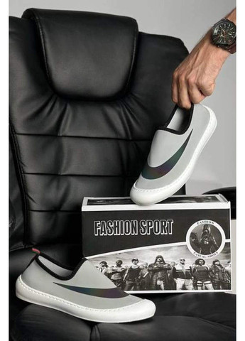 Серые слипоны женские super gear серые Fashion Sport