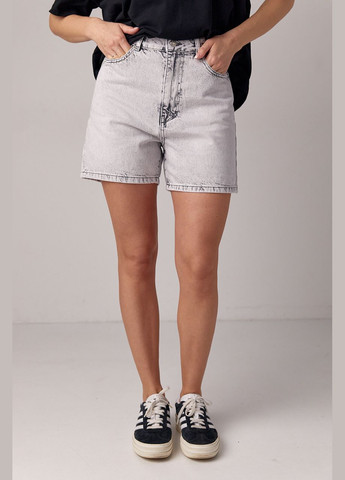 Жіночі джинсові шорти - світло-сірий Lurex (293293025)