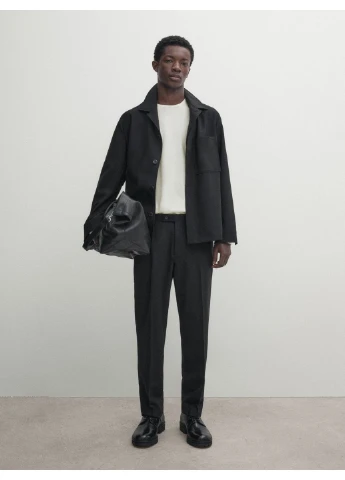 Молочный демисезонный свитер из хлопка Massimo Dutti