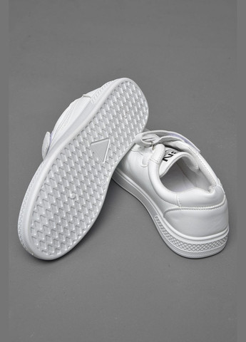 Белые демисезонные кроссовки детские белого цвета на липучке и шнуровке Let's Shop