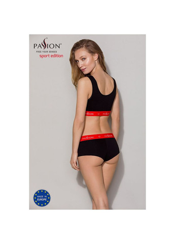 Чёрный спортивный топ на широких бретелях ps003 top, black - cherrylove Passion