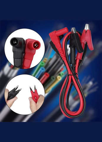 Щупи, кабелі для мультиметра, тестера із затискачем крокодил, роз'єм 4 мм, розкриття 10 мм, 1000В, 20А No Brand (322617355)