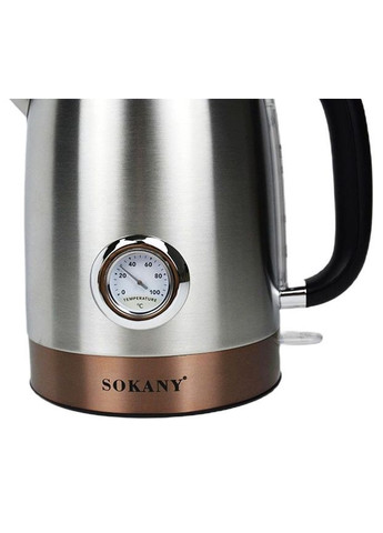 Электрочайник SK-1031 бесшумный чайник из нержавеющей стали с термометром 1,7 л 2200 Вт Sokany (296925813)