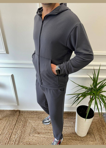 Графітовий костюм на блискавці No Brand