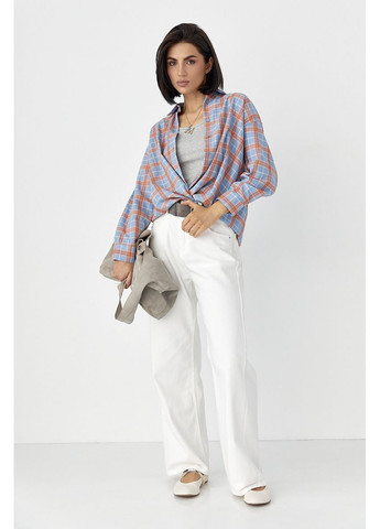 Жіноча сорочка в клітку з кишенею Lurex Рубашка (370379886)