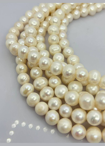 Перли на нитці без замка 9-10 мм 40 см Білий 11376 No Brand (315343379)