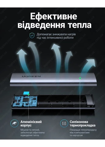 Зовнішня кишеня для SSD M.2 NVMe карман для ссд м2 переходник м2 на USB C 3.2 Gen2 nvme to usb to m2 case M2 Ugreen (393919009)