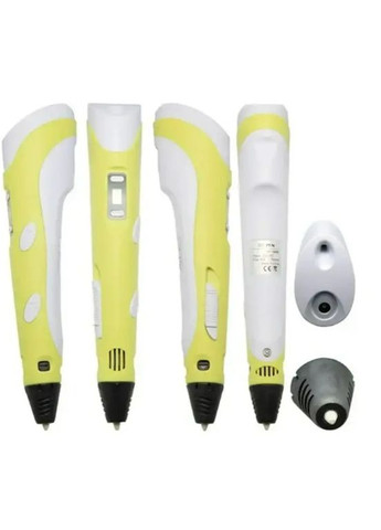 3D Pen 3 с пластиком 200 метров и трафаретами - желтый\ручка с трафаретом No Brand (314911580)
