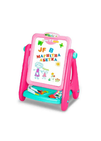 Мольберт 2 в 1 AK 0006 AB, двухсторонняя доска для рисования с аксессуарами Розовая Limo Toy (344573573)
