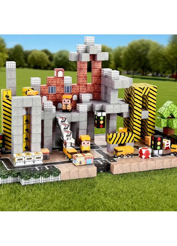 Магнітний конструктор 128 блоків кубики на магнітах Майнкрафт Будуємо місто Minecraft (363319820)