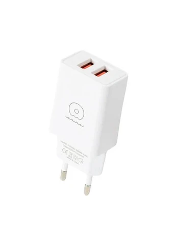 Сетевое зарядное устройство WUW- 2USB 3,1A пластиковое с кабелем Lightning 1 м No Brand T55 (401165151)