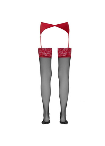 Сексуальні панчохи чорні з червоним 3 Cottelli Collection (303136466)
