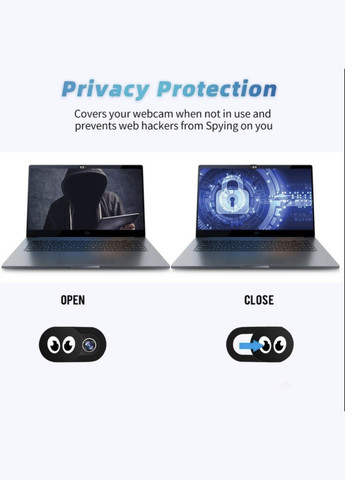 Шторка для камеры защитная на камеру смартфона планшета ноутбуку 6 шт с рисунком Чёрная Neon (341534136)