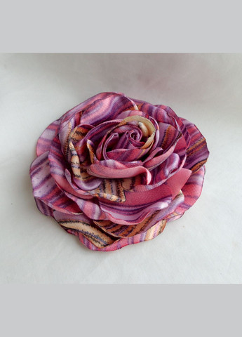 Брошь цветок из ткани ручной работы "Пестрая Роза" No Brand (349842555)