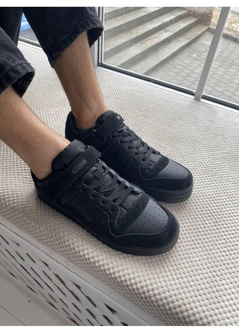 КРОССОВКИ ЖЕНСКИЕ ADIDAS FORUM LOW FULL BLACK АДИДАС ФОРУМ No Brand чёрные демисезоны (367171872)