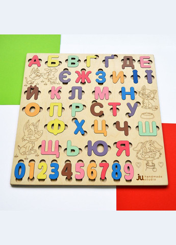 Дерев'яний алфавіт пазл "Домашні улюбленці", дитячий алфавіт із дерева, дерев'яна азбука, абетка-сортер УКРАЇНСЬКА No Brand (301482762)
