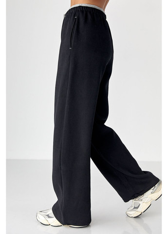 Широкі спортивні штани з начосом - світло-сірий колір Lurex (370601959)