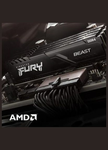 Пам'ять для настільних комп'ютерів 16 GB DDR4 3600 MHz Beast Black (KF436C18BB/16) Kingston FURY (315719231)