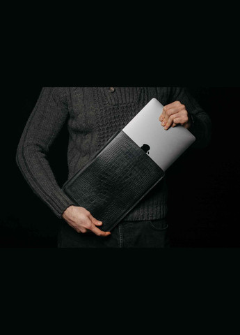 Шкіряний чохол для MacBook FlatCase Чорний Кайман 15.6 Skin and Skin (290850377)