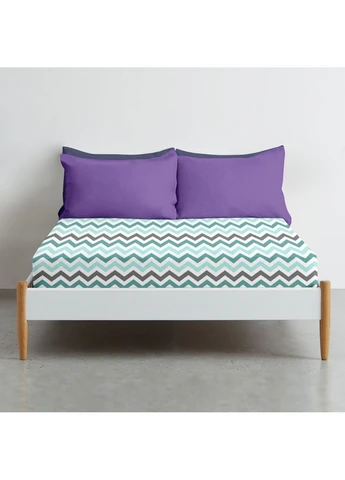 Простыня на резинке 90x190x25 MINT ZIGZAG (4822052297643) Cosas (391372518)