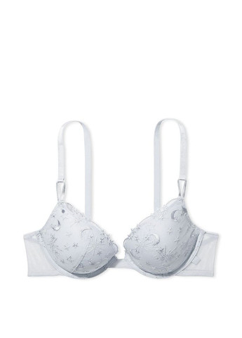 Срібний бюстгальтер sexy tee embroidered push-up bra 75c Victoria's Secret з кісточками