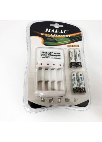 Зарядний пристрій для акумуляторів АА та ААА, Jiabao JB-212 + 4 акумулятори ААА No Brand (366238803)