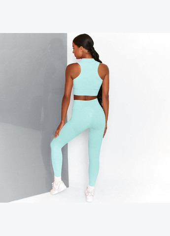 Комплект для фитнеса (спортивный костюм) топ и леггинсы 8344 L бирюзовый Fashion (336547496)