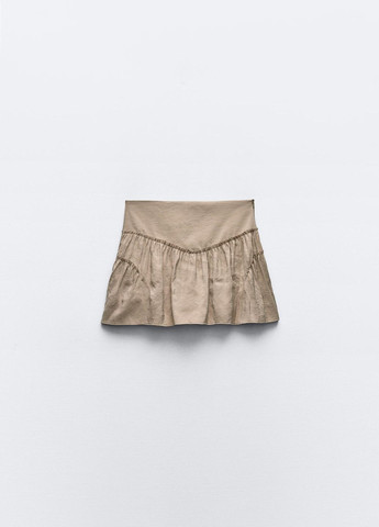 Серо-коричневая повседневный однотонная юбка Zara