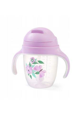 Поилка-непроливайка с отягощенной соломкой и герметичной крышкой Цветочки, 6+, 240 мл () BabyOno 1464/05 (369111552)