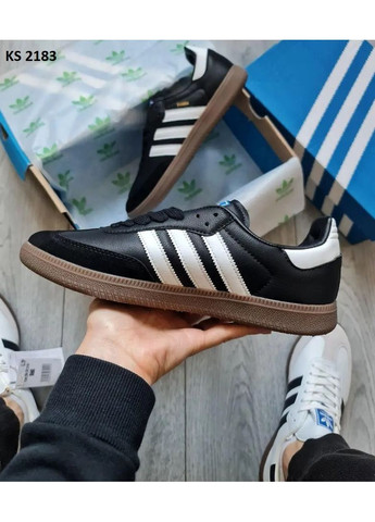 КРОСІВКИ ЖІНОЧІ ADIDAS SAMBA BLACK WHITE АДІДАС САМБА No Brand чорні демісезони (367176315)