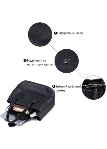 Чудова сумка жіноча з двома ручками з натуральної шкіри 22829 Чорна Shvigel (305768366)