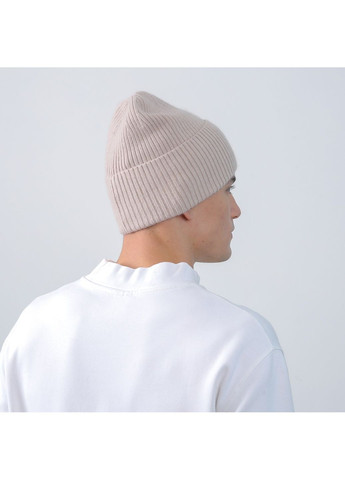Шапка біні чоловіча вовна бежева MAELYS 586-116 LuckyLOOK 586-116М (367992039)