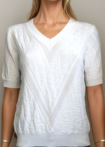 Літня тонка футболка з крижаного шовку Білий Number Nine - (363261711)