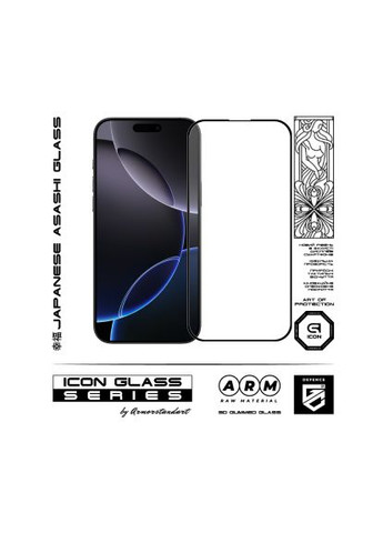 Стекло защитное (ARM83514) ArmorStandart Kit Icon 3D iPhone 16 Pro Max Black 2 pcs (366490811)