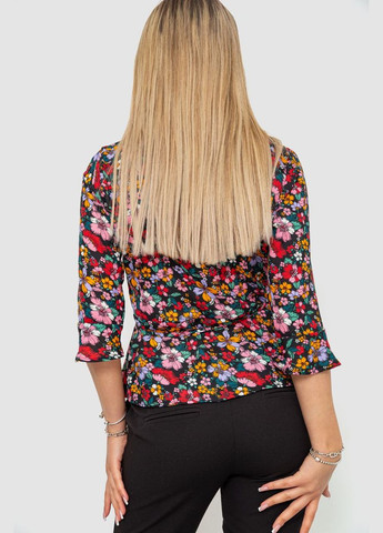 Комбинированная демисезонная блуза с цветочным принтом, цвет разноцветный, Calliope