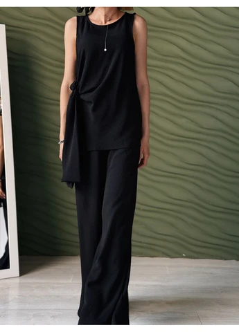 Літній брючний костюм з акцентом на талії Fashion Girl (401956515)