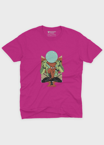 Рожева демісезонна футболка для хлопчика з принтом супергероя - людина-павук (ts001-1-fuxj-006-014-020-b) Modno