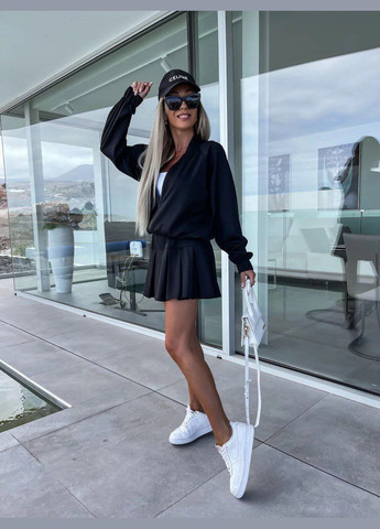 Костюм бомпер та спідниця плісерована чорний You Best (299629548)