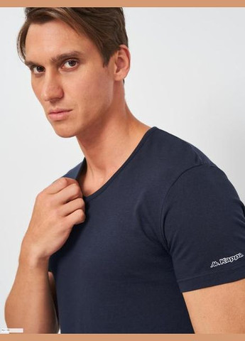 Темно-синяя футболка t-shirt mezza manica scollo v темно-синий Kappa