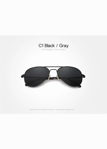 Мужские поляризационные солнцезащитные очки 7117 Black Gray KINGSEVEN (303337470)