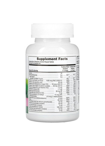 Вітаміни та мінерали для дітей NaturesPlus Animal Parade Multivitamin 90 жев конф кавун Nature's Plus (359473331)