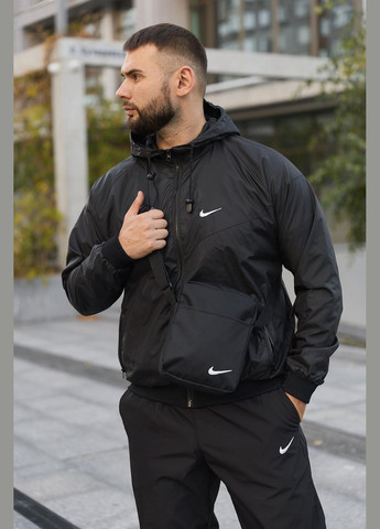 Комплект чоловічий : вітровка "Windrunner Jacket" чорна + штани "President" чорні. БАРСЕТКА У ПОДАРУНОК! No Brand (322785171)