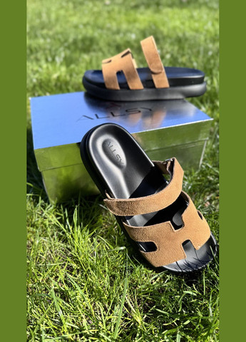 Коричневые женские шлепанцы ALLSY