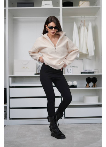 Жіночий теплий комплект (худi+лосини) чорно-бiлого кольору 35701 Fashion (366450056)