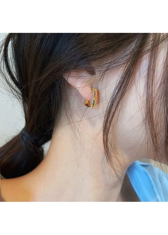 Серьги женские пусеты/гвоздики квадратные золотистые No Brand (354818152)