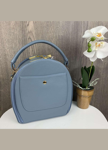 Модна жіноча сумочка рептилія з одним відділенням з еко-шкіри чорна блакитна лакова (sku_932Г) No Brand (330576356)