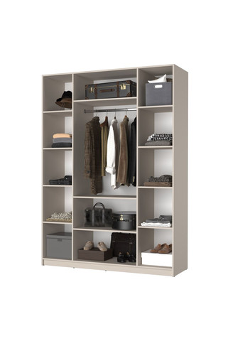 Шафа 4-дверна Оскар ДСП BG, комплект полиць 160x52x220 см (MBS-4677) MebelStar (366427345)