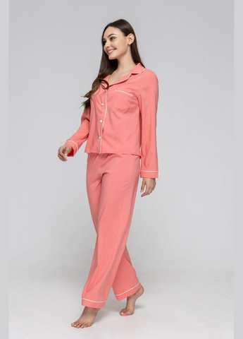 Терракотовая всесезон пижама женская рубашка с длинным рукавом и штаны рубашка + брюки GorLin