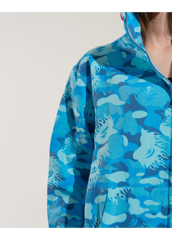 Толстовка блакитна Bape A Bathing Ape Shark Big ABC Blue Camo Full Zip Hoodie Mens (356677630)