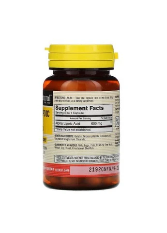 Витамин Альфа-липоевая кислота 600 мг, Alpha-Lipoic Acid, 30 капсул (MAV-17228) Mason Natural Альфа-липоевая кислота 600 мг, Alpha-Lipoic Acid (401041687)